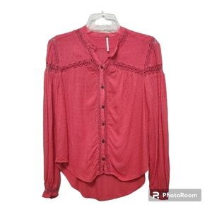 Free People Boho Coastal Cowgirl Red Top Size XS